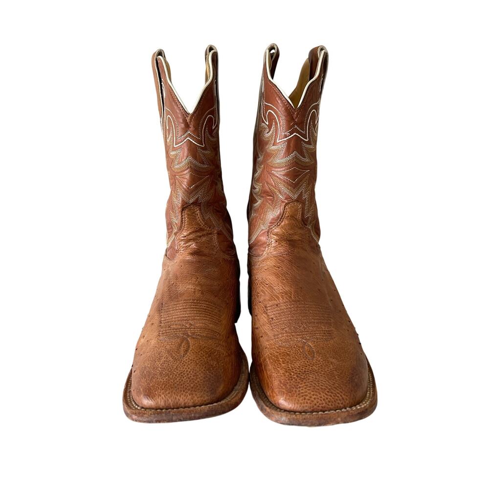 Tony Lama Men's San Saba Vintage Full Quill Ostrich Western Boot 13D